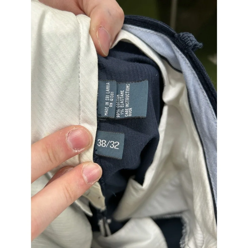 Polo Ralph Lauren Corduroy Pants Mens 38x32 Navy Blue Classic‎ Fit Slash Pockets